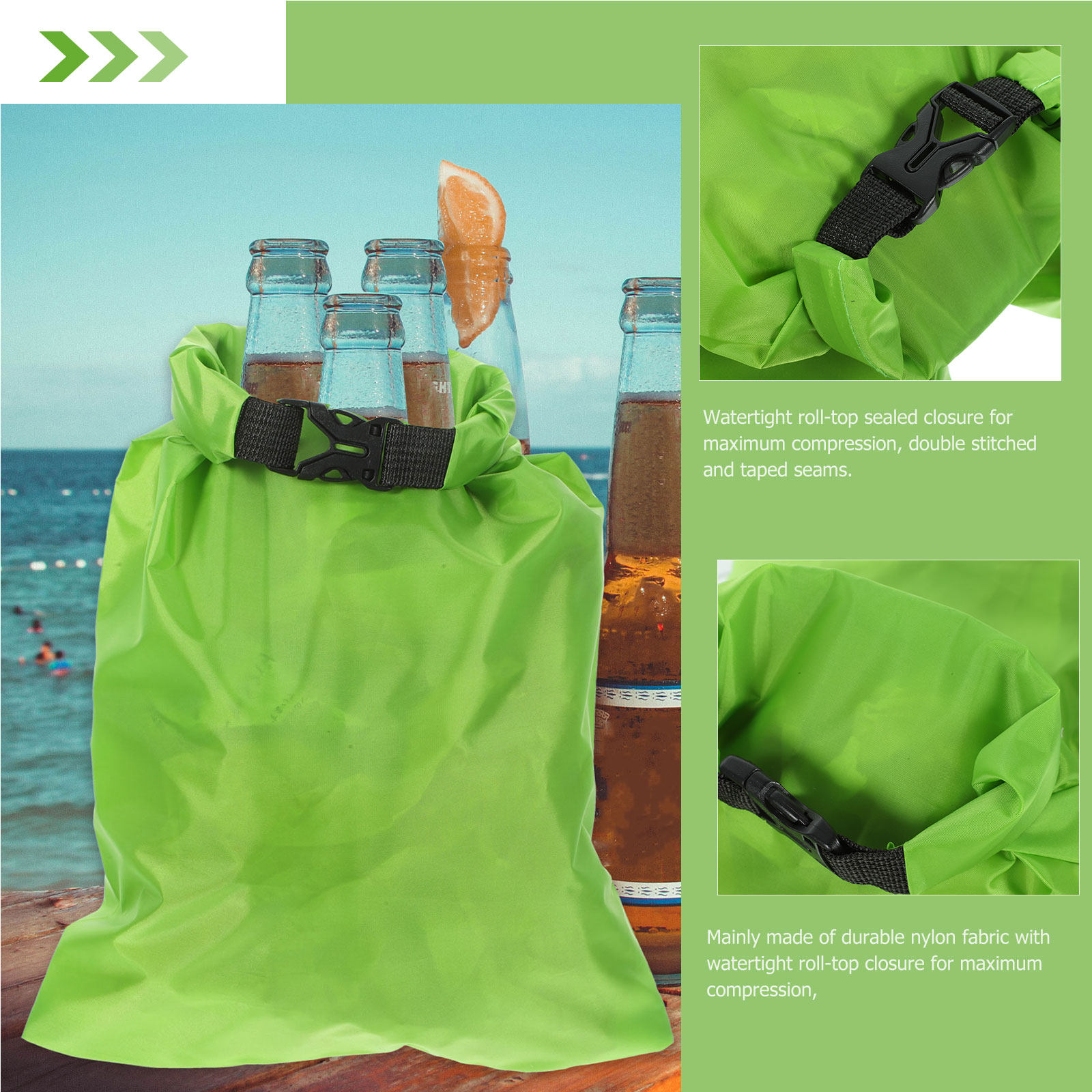 Fishing Kayak Storage Bag - 3個セット 防水ドライバッグ 15L 25L 35L 圧縮収納ポーチ