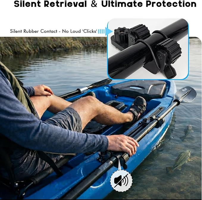 Fishing Kayak Cart - カヤックパドルホルダー トラックマウント カヤックアクセサリー トラックスペースを節約 パドルを安全に固定 0.8～1.3インチのシャフトに適合