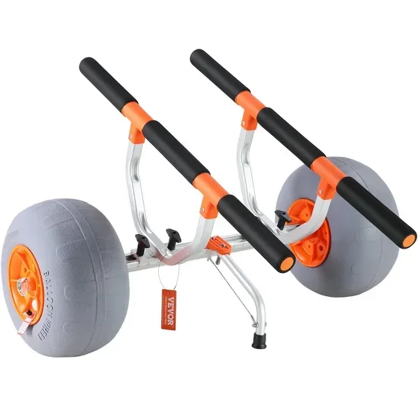 Fishing Kayak Cart - ヘビーデューティーカヤックカート、折りたたみ式カヌートロリーカート（12インチタイヤ付き）、幅調整可能（6.69フィート～17.32フィート）、350ポンド耐荷重