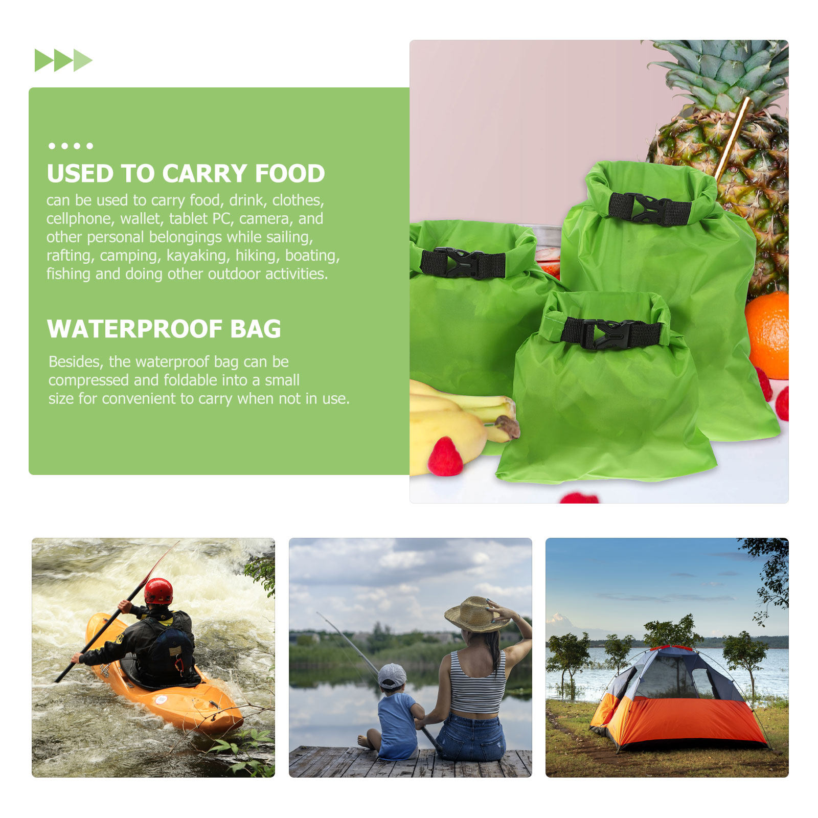 3個セット 防水ドライバッグ 15L 25L 35L 圧縮収 - Fishing Kayak Storage Bag のレビューと価格