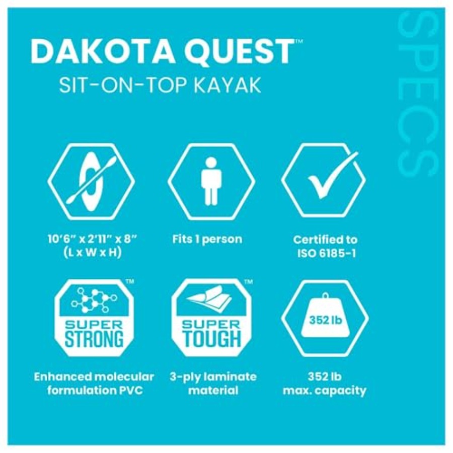 シットオントップインフレータブルカヤック ダコタクエスト 6 - Fishing Kayak Sit In のレビューと価格
