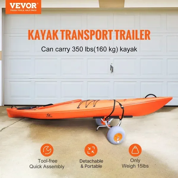 ヘビーデューティーカヤックカート、折りたたみ式カヌートロリー - Fishing Kayak Cart のレビューと価格