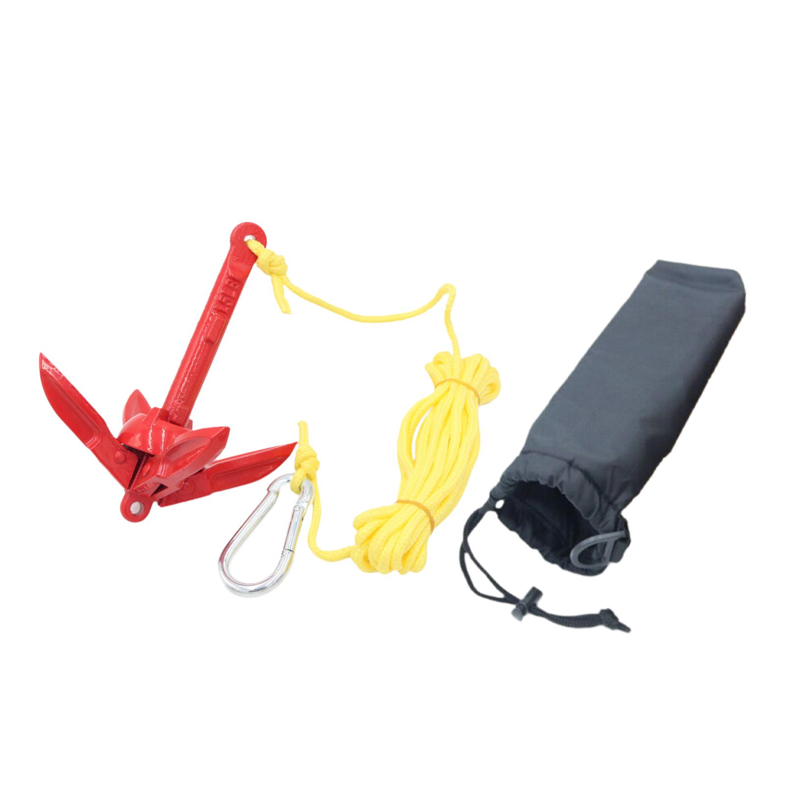 炭素鋼製折りたたみ式ボートアンカーキット（ロープとフック付き - Fishing Kayak Anchor のレビューと価格